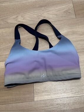 Alo Yoga Ombre Dusk Take Charge Bra | Blue Lavender Gradient | S